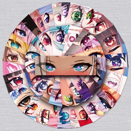 50 cartoon two -dimensional eye graffiti sticker personality cross -border cartoon girl decorative water cup luggage box stickers
