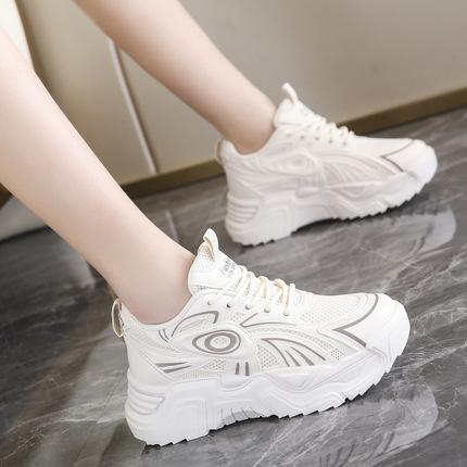 Mesh breathable sports shoes, casual footwear platform, 2023, European style