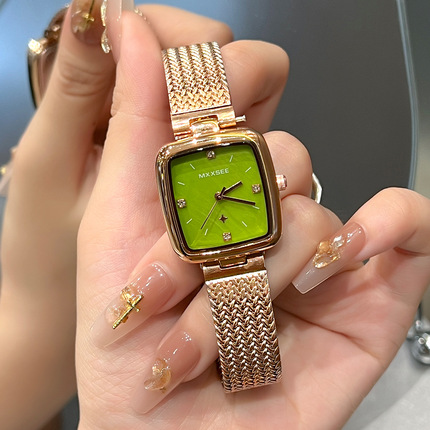 High quality retro sophisticated square watch, 2023 collection, light luxury style