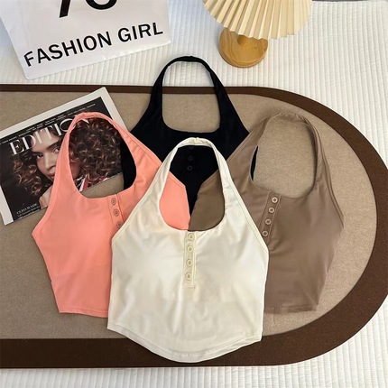 Sexy silk sports summer top with cups sleevless, beautiful back