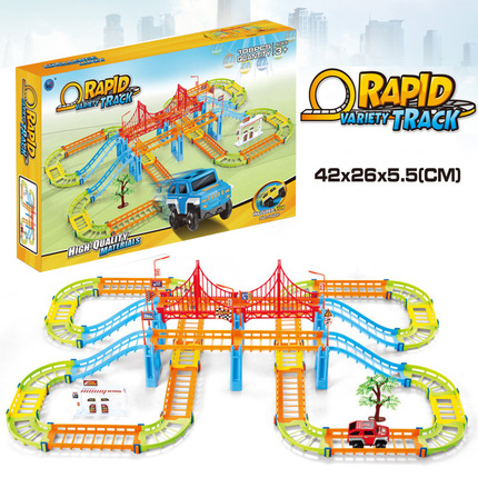 Children's constructor, electric subway, toy car, parking, car model, set, wholesale
